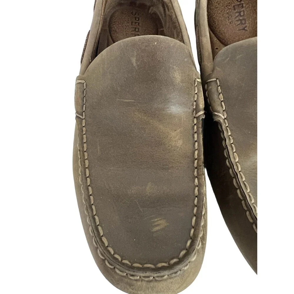 Sperry Top-Sider Men's Brown Leather Driving Moccasin Loafers Shoes Size 10.5